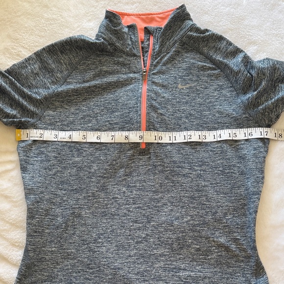 Nike Gray Heather Quarter-Zip Pullover with Coral Zipper - Picture 10 of 11